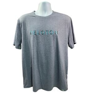Peloton X Fourlaps T Shirt Mens L Gray Short Sleeve RE-UP Running Logo Tee